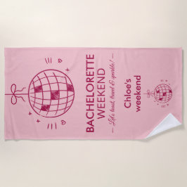 Toalla De Playa Fin de semana de Despedida de Soltera Minimalista 