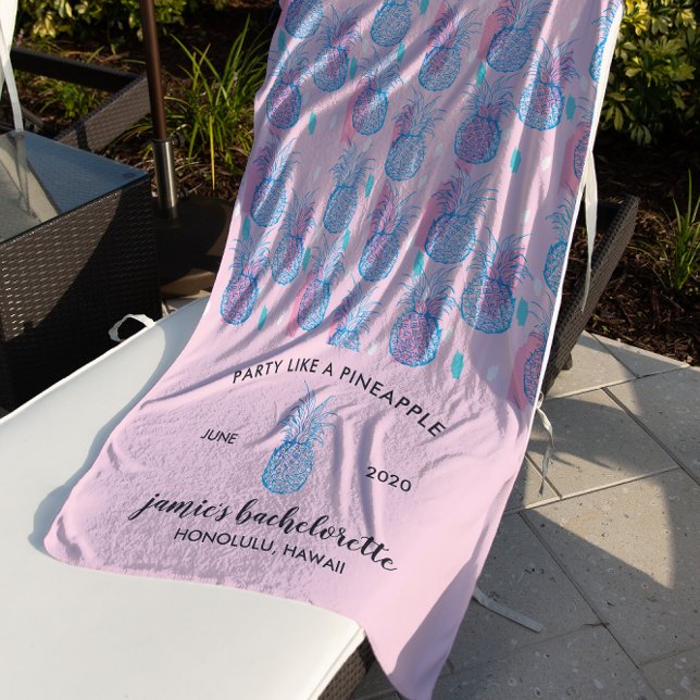 Toalla De Playa Fin de semana de soltera con estampado de piña tro (Subido por el creador)
