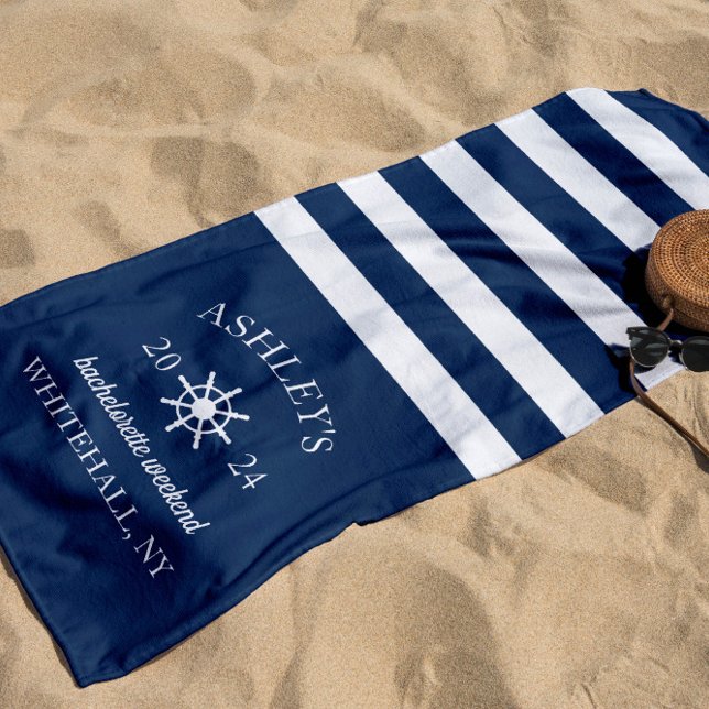 Toalla De Playa Fin de semana de soltero personalizado de la marin (Subido por el creador)
