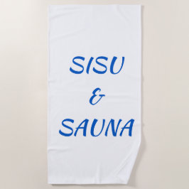 Toalla de playa finlandesa SISU & Sauna (blanca)