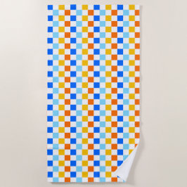 Toalla De Playa Fire and ice checkerboard pattern