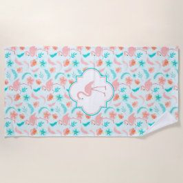 Toalla De Playa Flamenco del rosa del modelo del hibisco