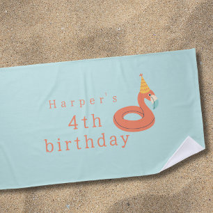 Toalla De Playa flamenco flotador de verano fiesta de cumpleaños d