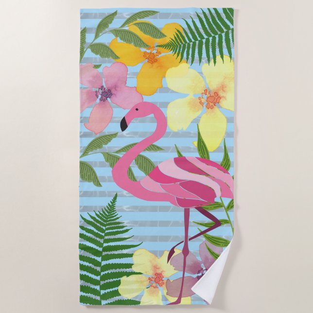 Toalla De Playa Flamenco Rosa (Anverso)