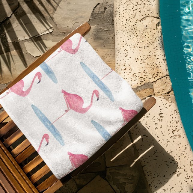 Toalla De Playa Flamenco Rosa Acuarela (Subido por el creador)