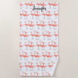 Toalla De Playa Flamencos rosados Aves tropicales acuarela Cueva P