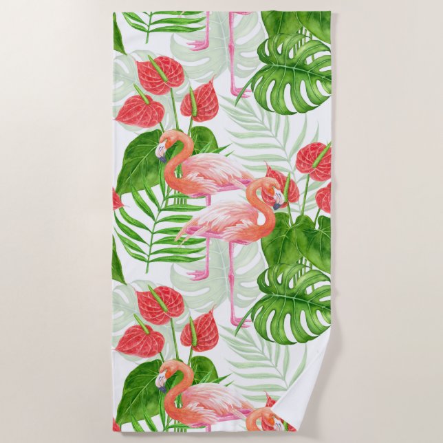 Toalla De Playa Flamingo garden (Anverso)
