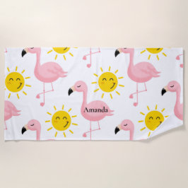 Toalla De Playa Flamingo Personalizado de Soltera para Despedida d