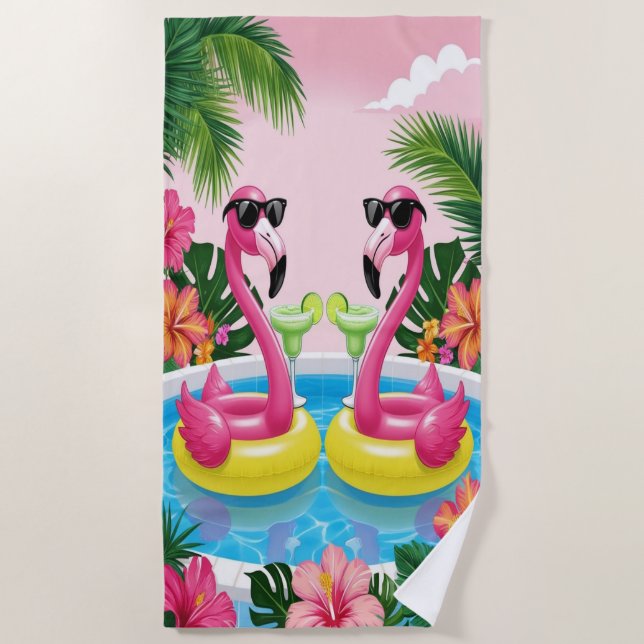Toalla De Playa Flamingo Vibes (Anverso)