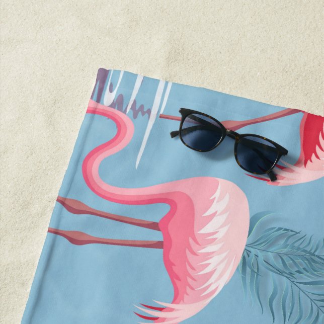 Toalla De Playa Flamingos Patrón 1 (In situ)