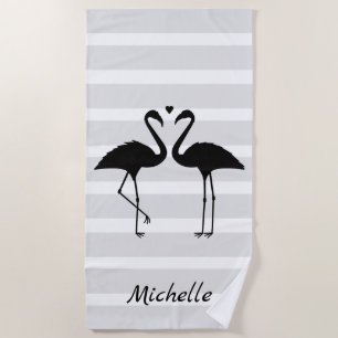 Toalla De Playa Flamingos personalizados