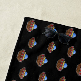 Toalla De Playa Flaufo en negro espacial