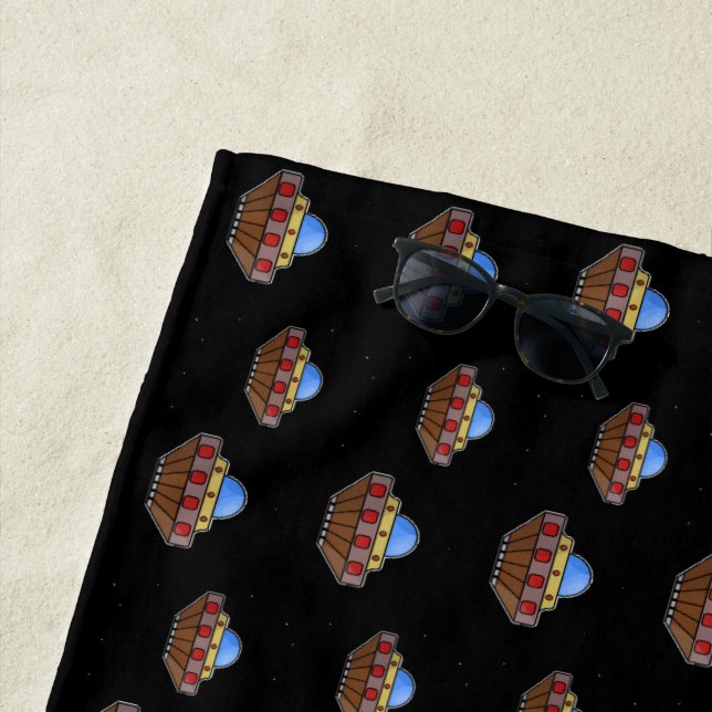 Toalla De Playa Flaufo en negro espacial (In situ)