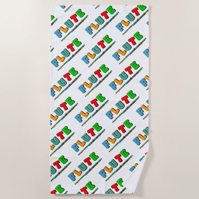 Toalla De Playa Flauta colorida (Anverso)