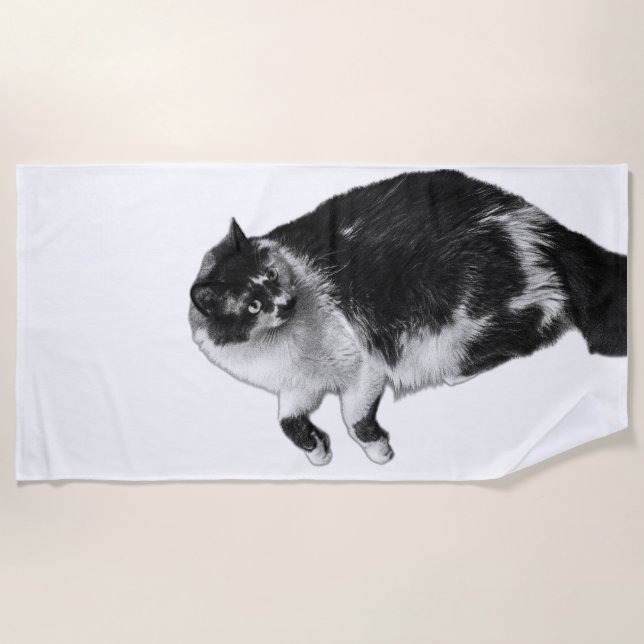Toalla de playa Flip Cat de verano (Anverso)
