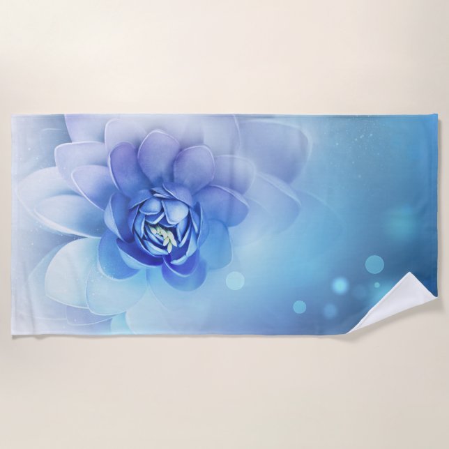 Toalla de playa - Flor azul (Anverso)