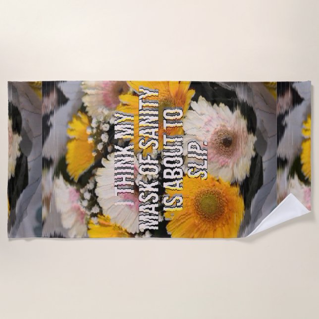 Toalla De Playa Flor con cita (Anverso)