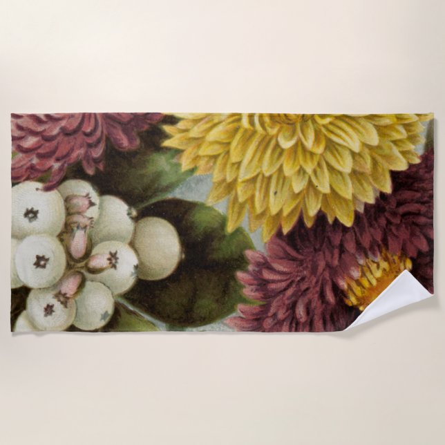 Toalla De Playa Flor de crisantemo Flor Flor Floral (Anverso)