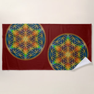 Toalla De Playa FLOR DE LA VIDA - Flor fractal 1