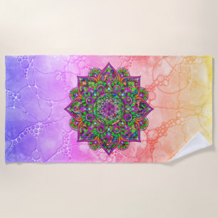 Toalla De Playa Flor de la Vida - Mandala Indio 1