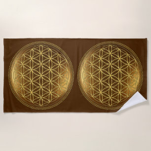 Toalla De Playa FLOR DE LA VIDA - Medalla Geometría Sagrada 1