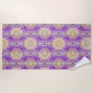 Toalla De Playa FLOR DE LA VIDA - Patrón continuo yantra