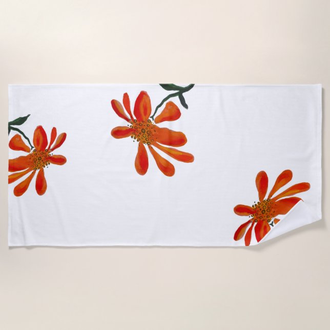 Toalla De Playa Flor de naranja por Lydia's Art Sangria (Anverso)