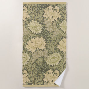 Toalla De Playa Flor de Salvia de Crisantemo de William Morris