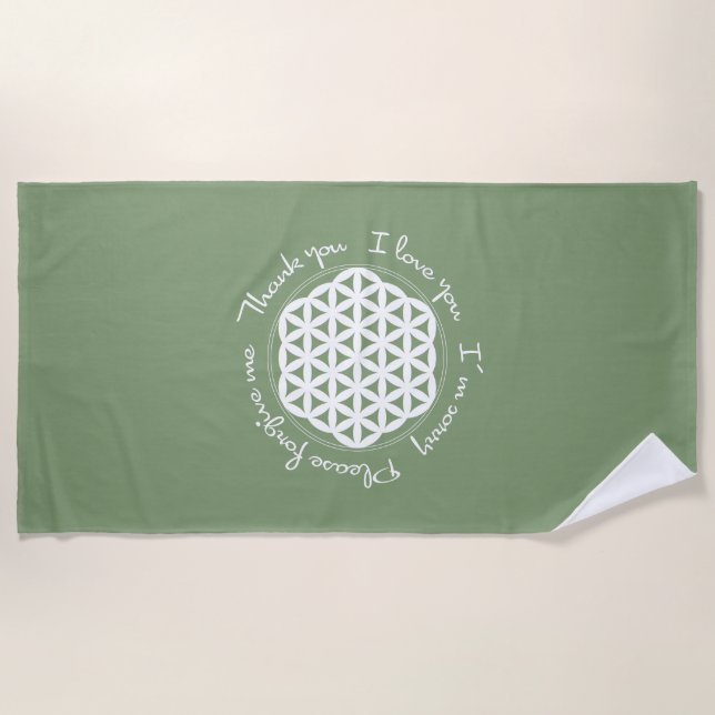 Toalla De Playa Flor de vida Ho'oponopono (Anverso)