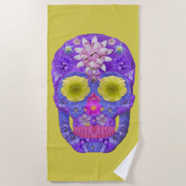 Toalla De Playa Flor Skull 5