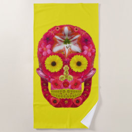 Toalla De Playa Flor Skull 6
