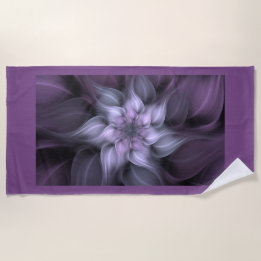 Toalla De Playa Flor violeta fractal