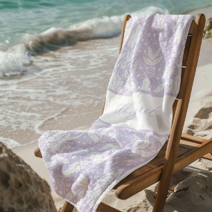 Toalla De Playa Floral de lavanda personalizada estilo William Mor
