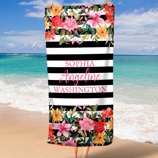 Toalla De Playa Floral de sangre radiante personalizada (Subido por el creador)