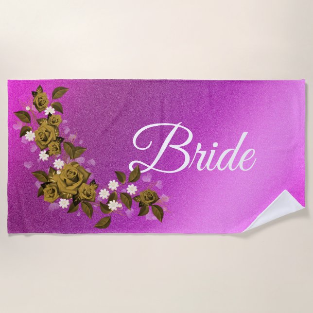 Toalla De Playa Floral elegante (Anverso)