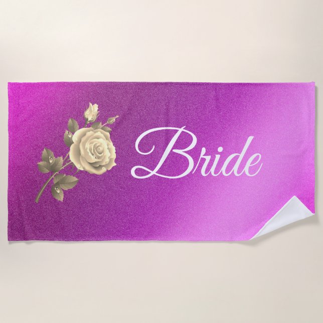 Toalla De Playa Floral elegante (Anverso)