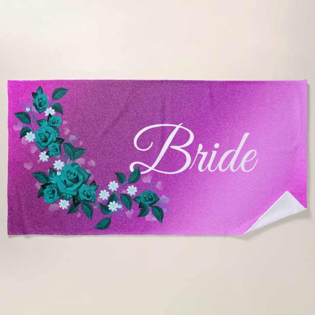 Toalla De Playa Floral elegante (Anverso)