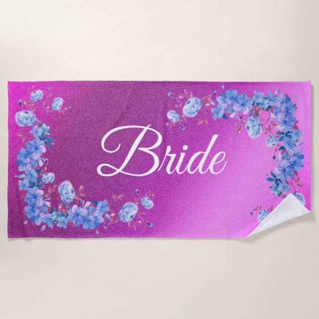 Toalla De Playa Floral elegante (Anverso)