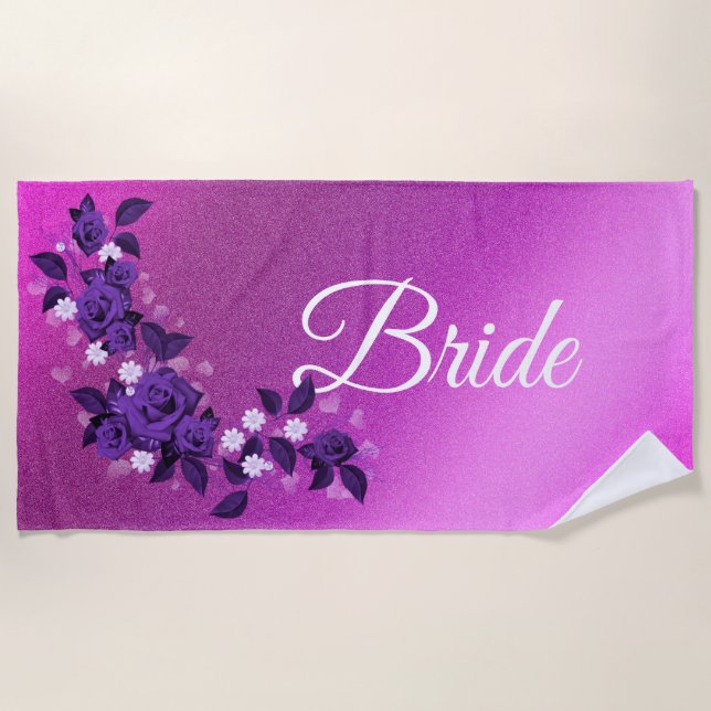 Toalla De Playa Floral elegante (Anverso)