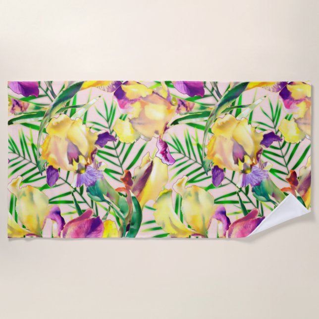 Toalla De Playa Floral estética (Anverso)