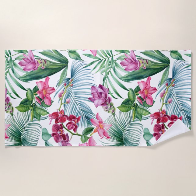 Toalla De Playa Floral estética (Anverso)