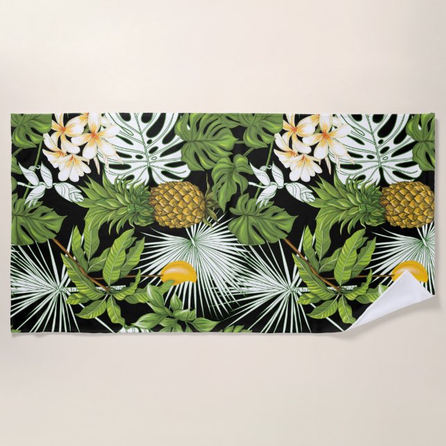 Toalla De Playa Floral estética (Anverso)