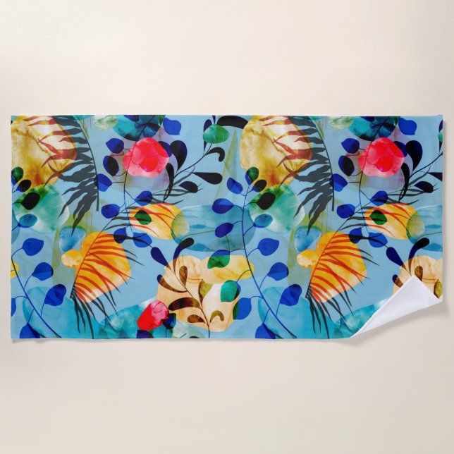 Toalla De Playa Floral estética (Anverso)