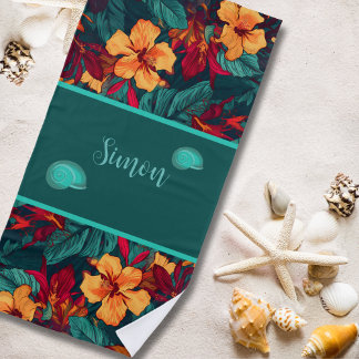 Toalla De Playa Floral hawaiano