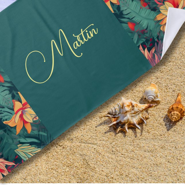 Toalla De Playa Floral hawaiano (Subido por el creador)