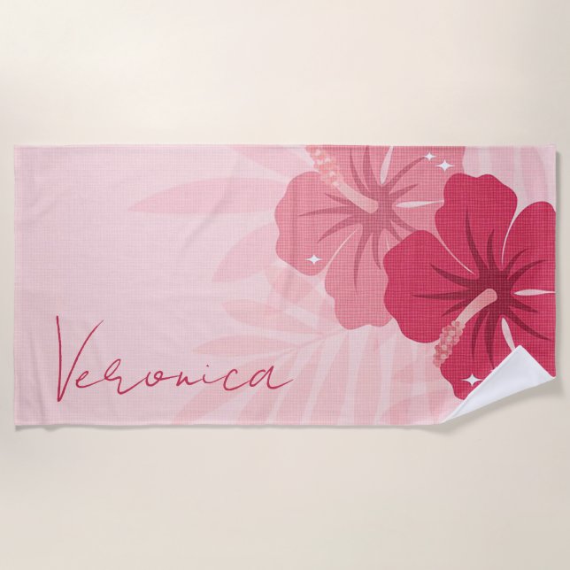 Toalla De Playa Floral personalizada (Anverso)
