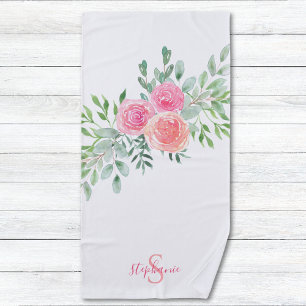 Toalla De Playa Floral personalizada