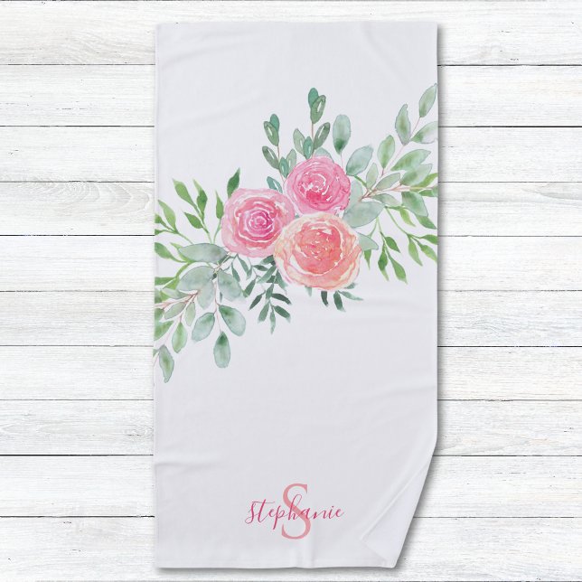 Toalla De Playa Floral personalizada (Subido por el creador)