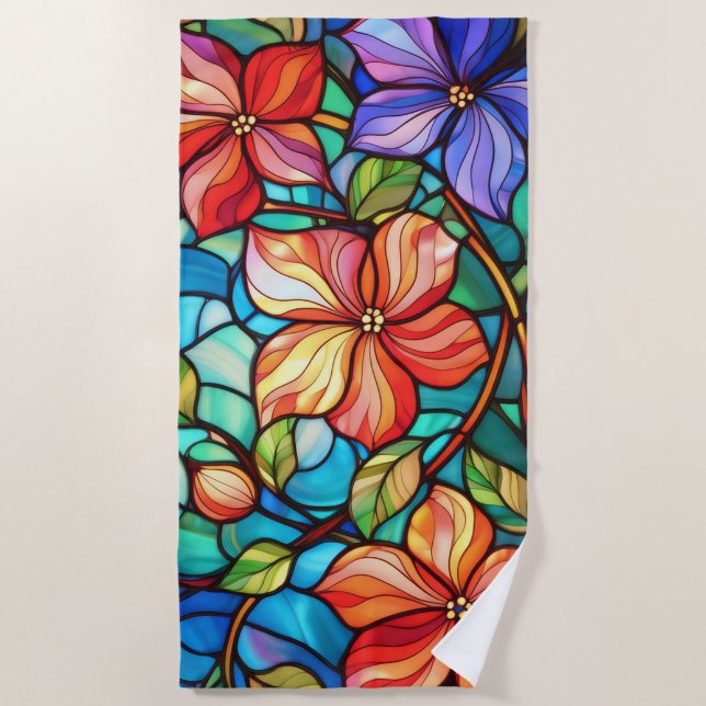 Toalla De Playa Floral tropical (Anverso)