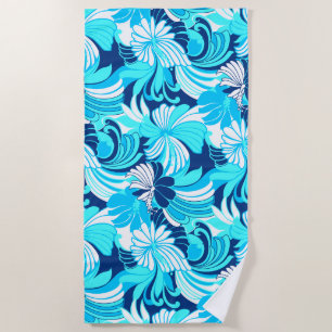 Toalla De Playa Floral tropical hawaiana - Turq